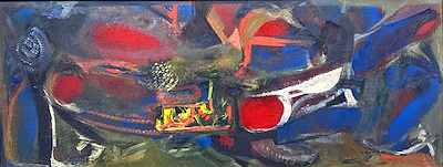 Hasan Kavruk imzalı tablo — Yağlı Boya, 25×63 cm, 20.000 TL müzayede satışı