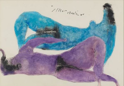 İlhan Berk imzalı tablo — Sulu Boya, 31.5×44.5 cm, 19.000 TL müzayede satışı