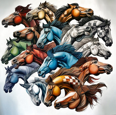 Emel Köleoğlu imzalı tablo — Yağlı Boya, 150×150 cm, 120.000 TL müzayede satışı