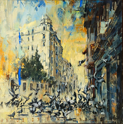 Osman Akça imzalı tablo — Yağlı Boya, 70×70 cm, 75.000 TL müzayede satışı