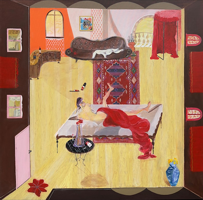 Tevfik Talha Okan imzalı tablo — Akrilik Boya, 100×100 cm, 120.000 TL müzayede satışı