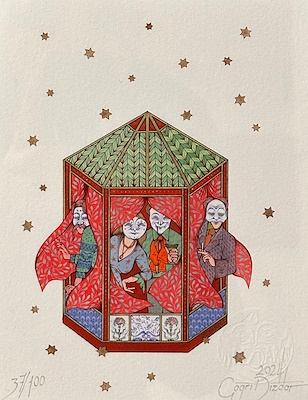 Çağrı Dizdar imzalı tablo — Baskı, 22×16 cm, 3.250 TL müzayede satışı