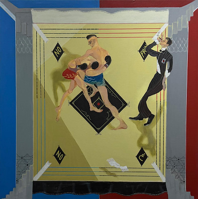 Tevfik Talha Okan imzalı tablo — Akrilik Boya, 60×60 cm, 80.000 TL müzayede satışı