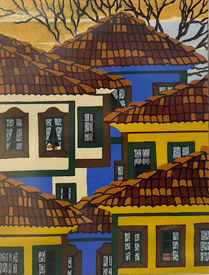Oya Zaim Katoğlu imzalı tablo — Serigrafi, 46×36 cm, 6.000 TL müzayede satışı