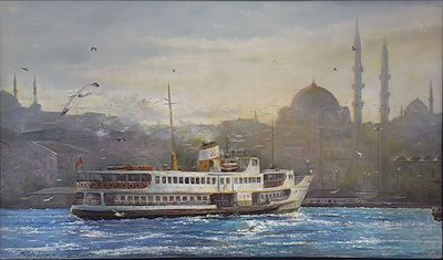 Mustafa Sekban imzalı tablo — Yağlı Boya, 45×75 cm, 130.000 TL müzayede satışı