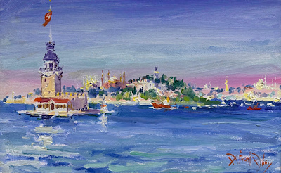 Ahmet Fazıl Aksoy imzalı tablo — Yağlı Boya, 25×40 cm, 37.500 TL müzayede satışı