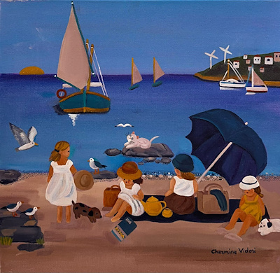 Chermine Vidori imzalı tablo — Yağlı Boya, 40×40 cm, 16.000 TL müzayede satışı
