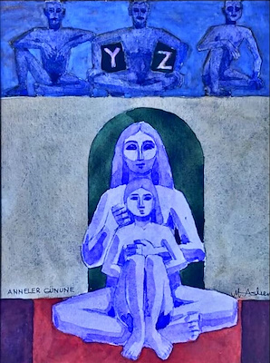 Mustafa Aslıer imzalı tablo — Karışık Teknik, 30×22 cm, 30.000 TL müzayede satışı