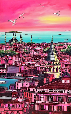 Alev Özas imzalı tablo — Yağlı Boya, 140×80 cm, 75.000 TL müzayede satışı