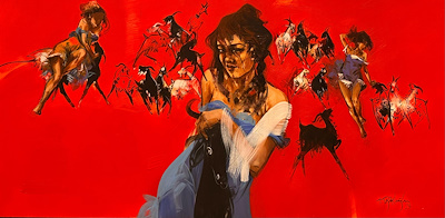 Akdoğan Topaçlıoğlu imzalı tablo — Yağlı Boya, 75×150 cm, 90.000 TL müzayede satışı