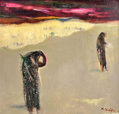 Metin Eloğlu imzalı tablo — Yağlı Boya, 30×32 cm, 13.000 TL müzayede satışı