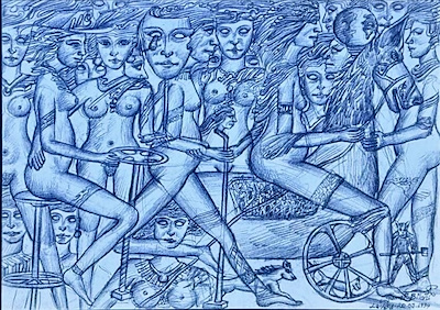 İsmet X. Bilen imzalı tablo — Serigrafi, 28×20 cm, 3.500 TL müzayede satışı