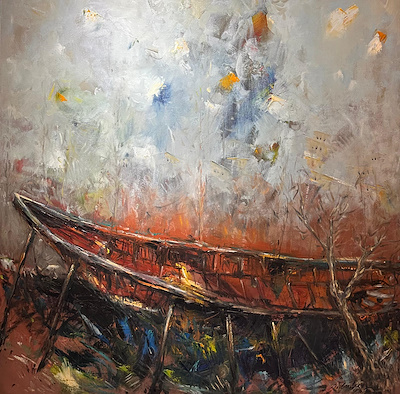 Mümin Candaş imzalı tablo — Yağlı Boya, 90×90 cm, 80.000 TL müzayede satışı