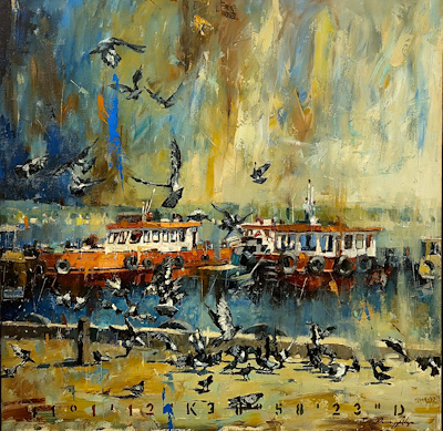 Osman Akça imzalı tablo — Yağlı Boya, 70×70 cm, 95.000 TL müzayede satışı