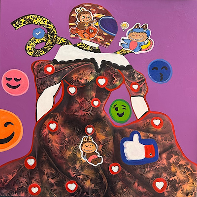 Ayşe Özen imzalı tablo — Akrilik Boya, 100×100 cm, 40.000 TL müzayede satışı