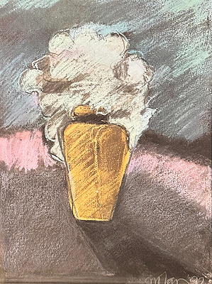 Bihrat Mavitan imzalı tablo — Pastel Boya, 27×21 cm, 17.000 TL müzayede satışı