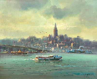 Güler Aras imzalı tablo — Yağlı Boya, 40×50 cm, 5.000 TL müzayede satışı