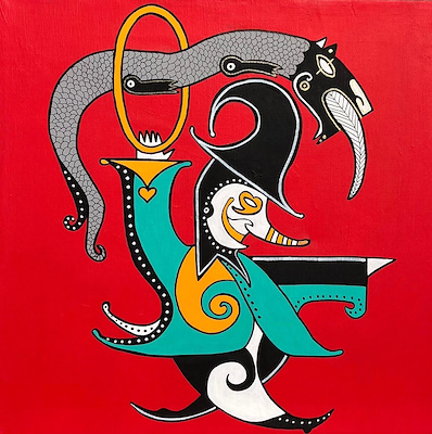 Burcu Assar imzalı tablo — Akrilik Boya, 40×40 cm, 4.000 TL müzayede satışı