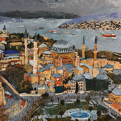 Cevriye Özgezer imzalı tablo — Yağlı Boya, 60×60 cm, 20.000 TL müzayede satışı