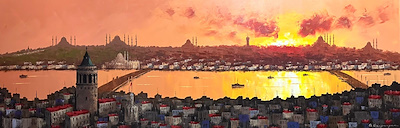 Gasparyan imzalı tablo — Yağlı Boya, 60×180 cm, 20.000 TL müzayede satışı