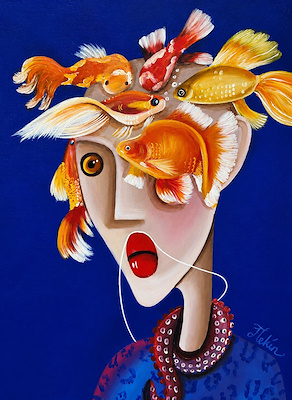 Delal Tekin imzalı tablo — Akrilik Boya, 40×30 cm, 4.000 TL müzayede satışı