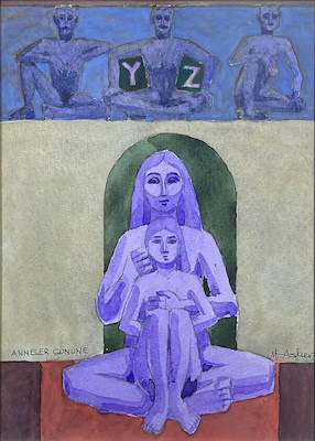 Mustafa Aslıer imzalı tablo — Karışık Teknik, 30×32 cm, 22.500 TL müzayede satışı