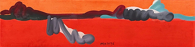 Mustafa Ata imzalı tablo — Yağlı Boya, 24×94 cm, 436.139 TL müzayede satışı