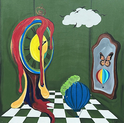 Birgül Hayta imzalı tablo — Akrilik Boya, 80×80 cm, 5.968 TL müzayede satışı
