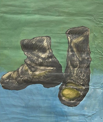 Cengiz Uğur imzalı tablo — Karışık Teknik, 55×48 cm, 5.050 TL müzayede satışı
