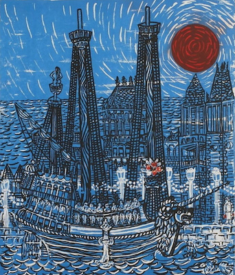 Cihat Burak imzalı tablo — Serigrafi, 53×36 cm, 30.000 TL müzayede satışı