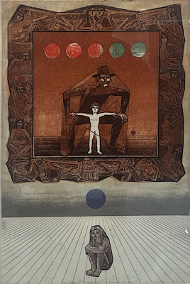 Mustafa Aslıer imzalı tablo — Gravür, 51×35 cm, 20.000 TL müzayede satışı