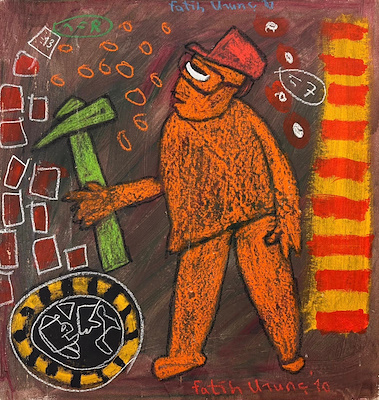 Fatih Urunç imzalı tablo — Karışık Teknik, 87×84 cm, 60.000 TL müzayede satışı