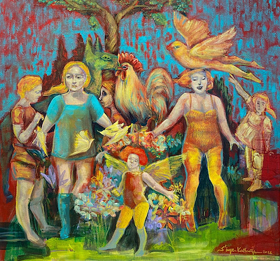 Simge Kalfaoğlu imzalı tablo — Akrilik Boya, 50×53 cm, 27.500 TL müzayede satışı