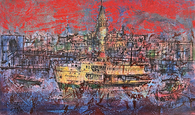 Tuncay Şevketoğlu imzalı tablo — Yağlı Boya, 90×150 cm, 19.000 TL müzayede satışı
