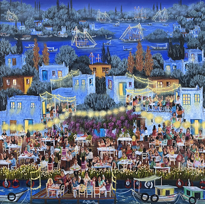 Serap Soyaltın imzalı tablo — Yağlı Boya, 80×80 cm, 100.000 TL müzayede satışı