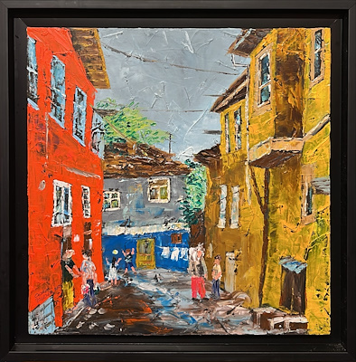 Cevriye Özgezer imzalı tablo — Yağlı Boya, 50×50 cm, 9.500 TL müzayede satışı