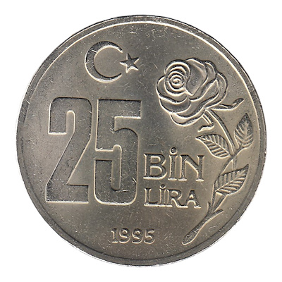 1995 25.000 Lira Dünya Hoşgörü Yılı ÇİL | Janus Mezat
