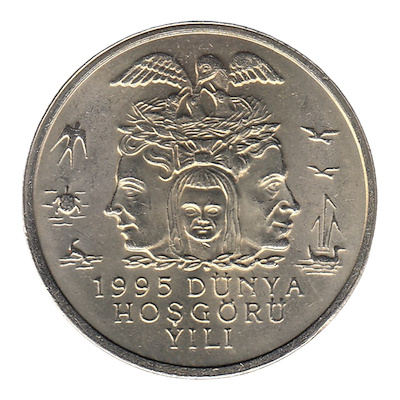 1995 25.000 Lira Dünya Hoşgörü Yılı ÇİL | Janus Mezat