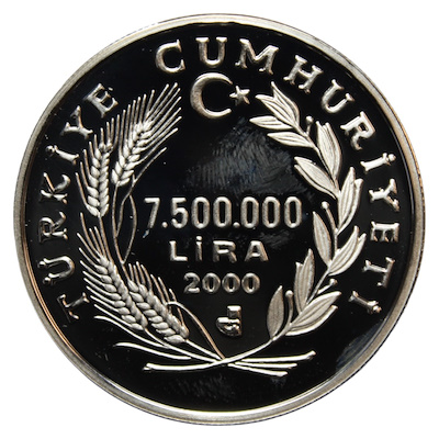 2000 7.500.000 Lira Milenyum Yılı | Janus Mezat