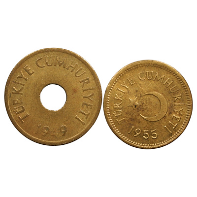 1949/55 1/5 Kuruş ÇÇT/ÇA-5 Kuruş ÇA | Janus Mezat