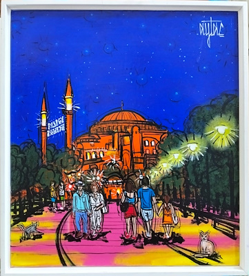 Bülent Aytaç imzalı tablo — Akrilik Boya, 45×40 cm, 13.000 TL müzayede satışı
