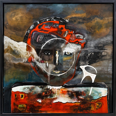 Arzu Kirazlı imzalı tablo — Akrilik Boya, 80×80 cm, 14.000 TL müzayede satışı