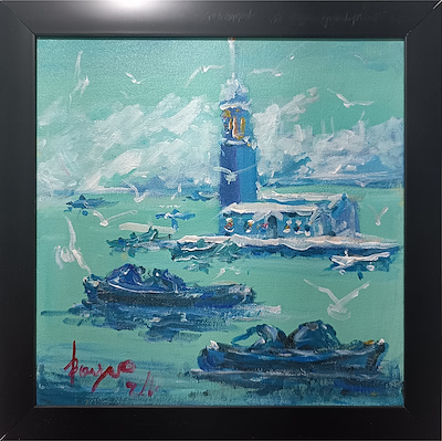 Bayro imzalı tablo — Yağlı Boya, 30×30 cm, 2.000 TL müzayede satışı