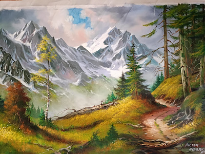 Rustam Muradov imzalı tablo — Yağlı Boya, 65×100 cm, 1.000 TL müzayede satışı