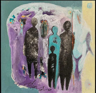 Elçin Ünal imzalı tablo — Akrilik Boya, 25×25 cm, 2.000 TL müzayede satışı