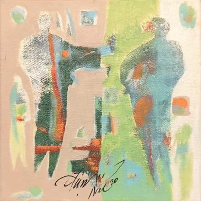 Elçin Ünal imzalı tablo — Akrilik Boya, 20×20 cm, 1.500 TL müzayede satışı