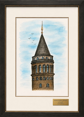 Besra Rabia imzalı tablo — Sulu Boya, 21×14.8 cm, 3.500 TL müzayede satışı