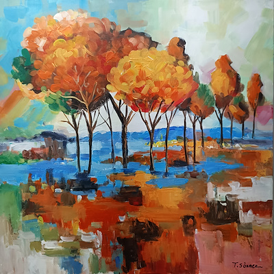 Tülin Sönmez imzalı tablo — Yağlı Boya, 50×50 cm, 1.500 TL müzayede satışı