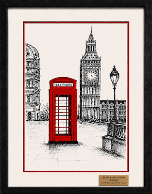 Besra Rabia imzalı tablo — Karışık Teknik, 21×14.8 cm, 3.500 TL müzayede satışı