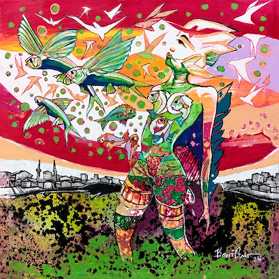 Basri Cesur imzalı tablo — Akrilik Boya, 50×50 cm, 4.500 TL müzayede satışı